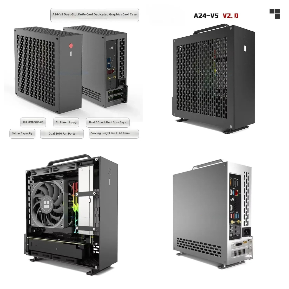 Pc Chassis - Obudowa ITX 1U z podwójnym gniazdem